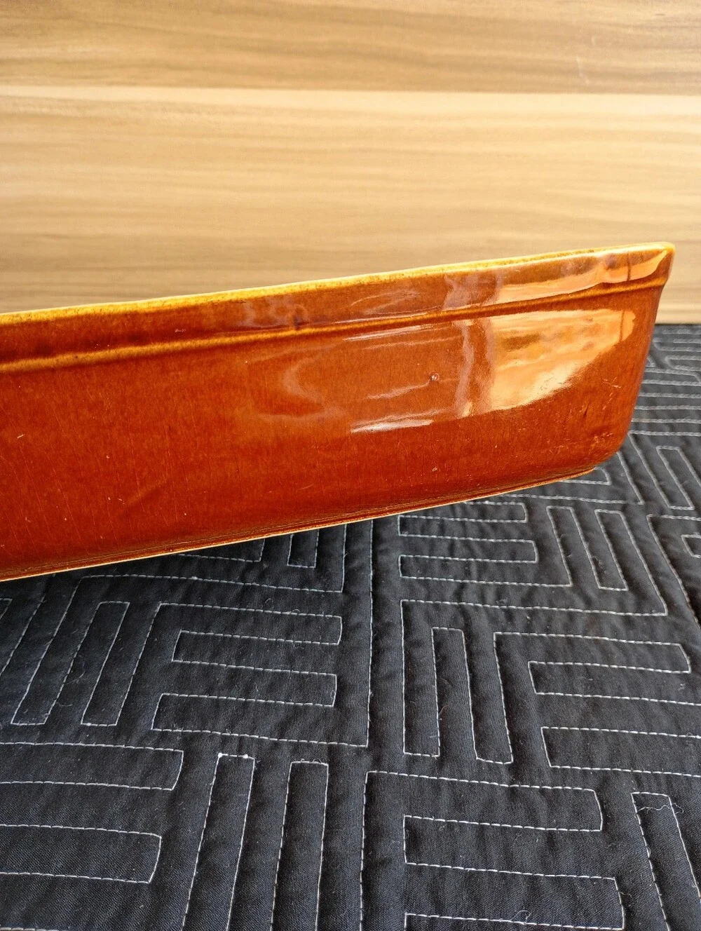 Vintage Fire-King 409 brown glaze stoneware loaf pan / baking dish